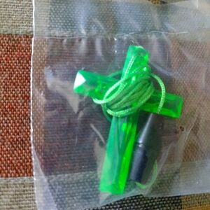 NIB plastic cross necklaces 2 purple, 4 green, 4 yellow, 3 red, 3 clear